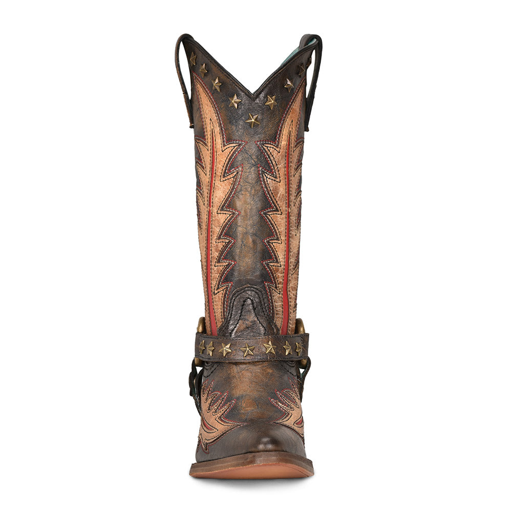 Corral Star Studded Harness Pointed Boots