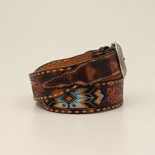 3D Beaded Inlay Tooled Belt