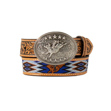 3D Boys Bull Rider Canvas Inlay Belt