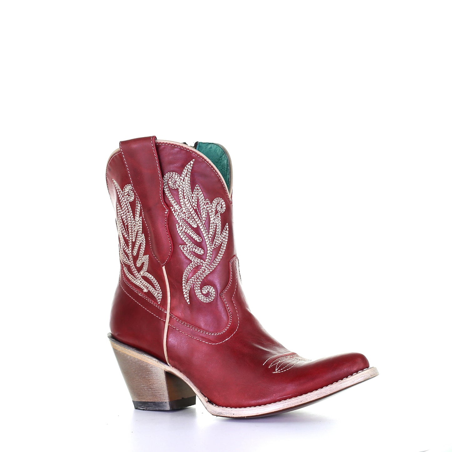 Corral Red Embroidery Ankle Boots