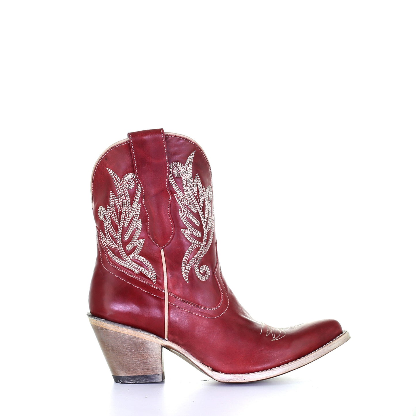 Corral Red Embroidery Ankle Boots