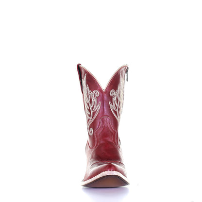 Corral Red Embroidery Ankle Boots