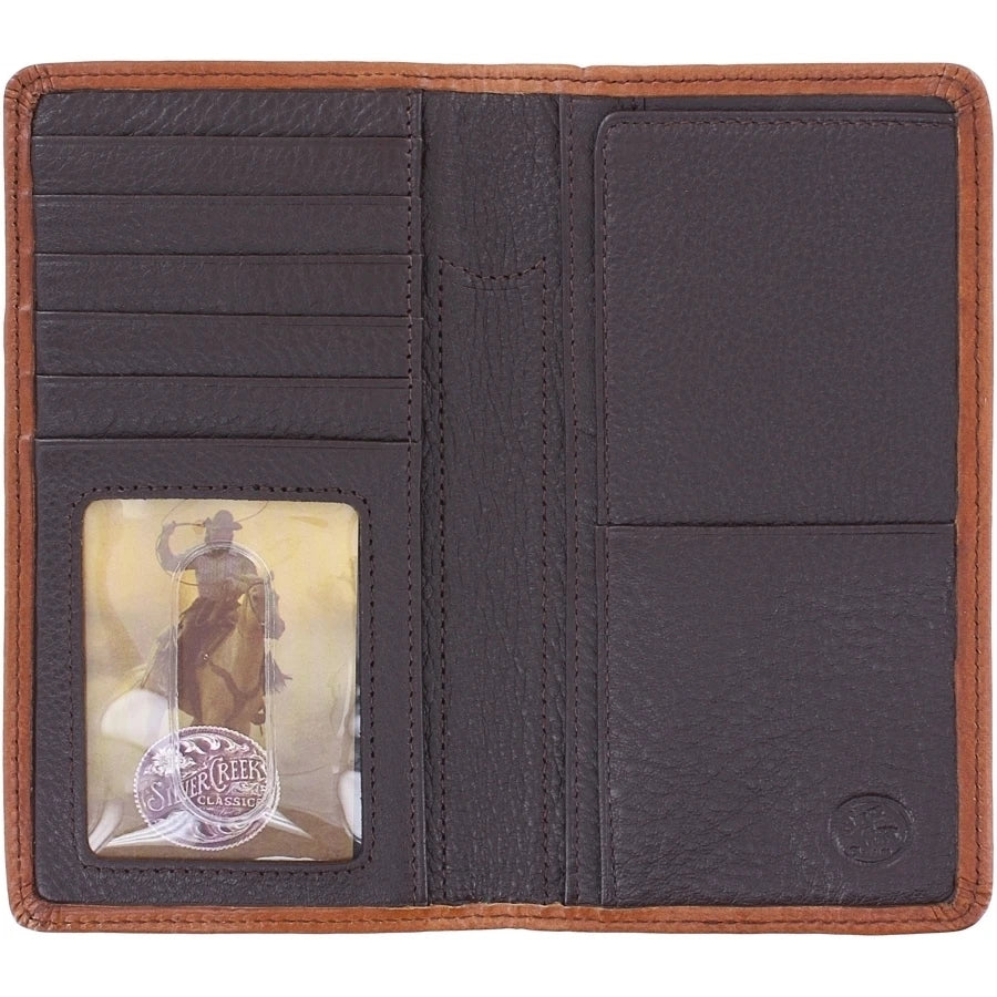 Cattle Driven Ostrich Print Checkbook Wallet