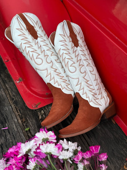 Tanner Mark Orange Rough Out Boots