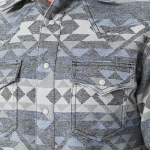 Wrangler Retro Jacquard Snap Shirt Jacket in Vintage Indigo
