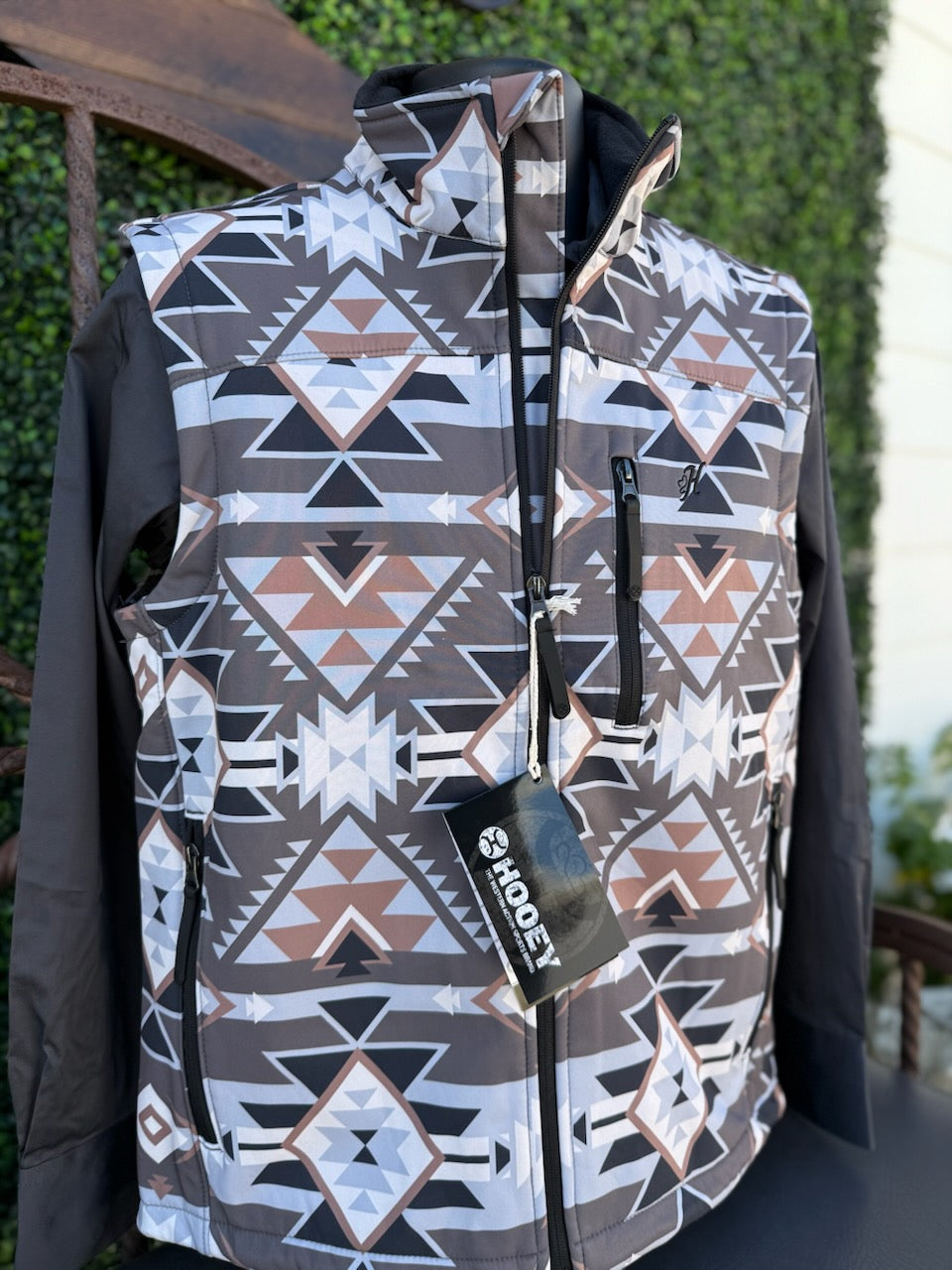 Hooey Softshell Vest Aztec / Grey