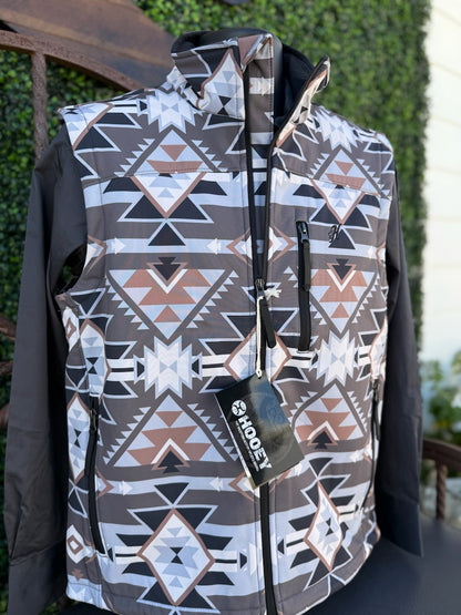 Hooey Softshell Vest Aztec / Grey