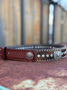 Nocona Calf hair Belt with Rinestone
