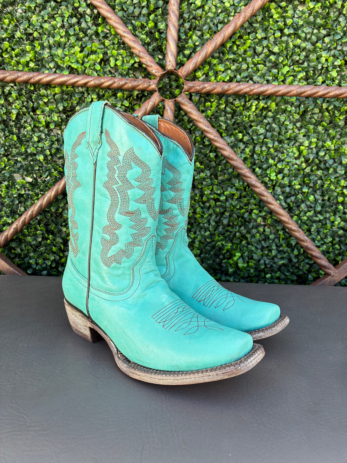 Tanner Mark Little Girls Turquoise Boots