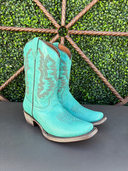 Tanner Mark Little Girls Turquoise Boots