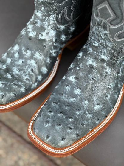 Pollo Boots Two Toned Blue Ostrich Boots