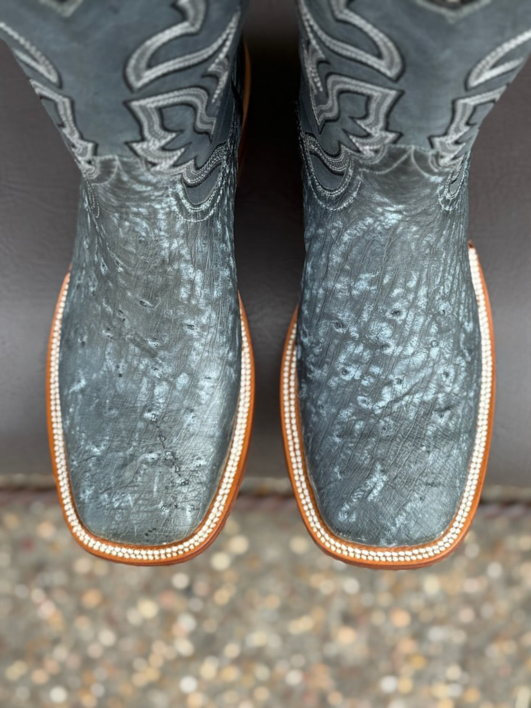Pollo Boots Two Toned Blue Ostrich Boots