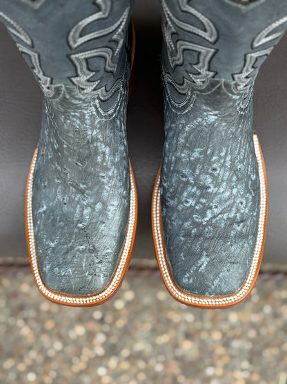 Pollo Boots Two Toned Blue Ostrich Boots