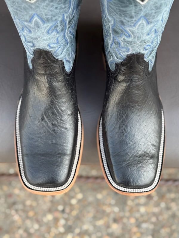 Pollo Boots Black Ostrich Boots