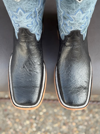 Pollo Boots Black Ostrich Boots