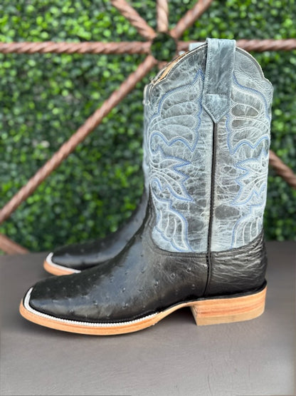 Pollo Boots Black Ostrich Boots