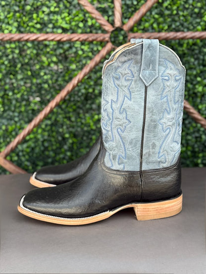Pollo Boots Black Ostrich Boots
