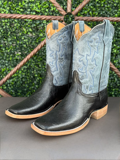 Pollo Boots Black Ostrich Boots