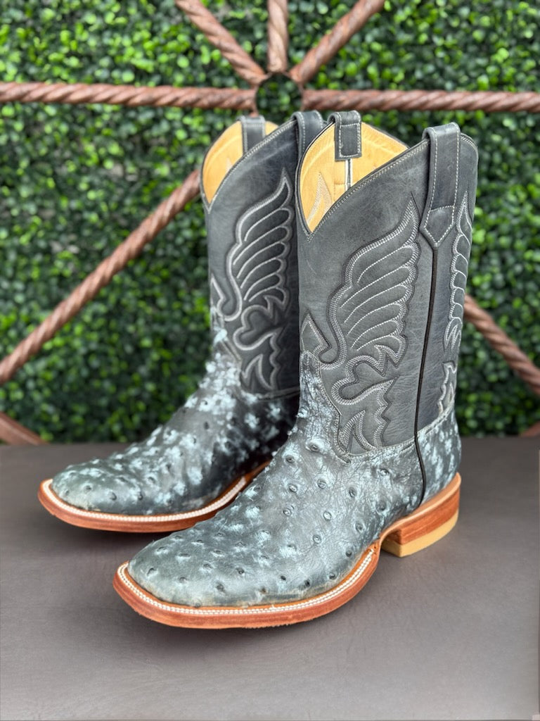 Pollo Boots Two Toned Blue Ostrich Boots
