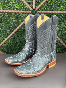 Pollo Boots Two Toned Blue Ostrich Boots