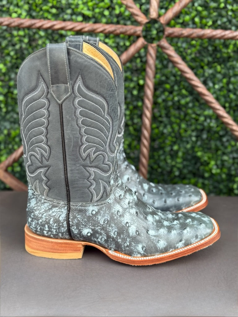 Pollo Boots Two Toned Blue Ostrich Boots