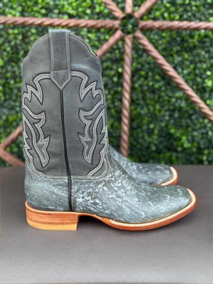 Pollo Boots Two Toned Blue Ostrich Boots