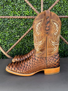 Polloboots Giant Cognac Python Print Boots