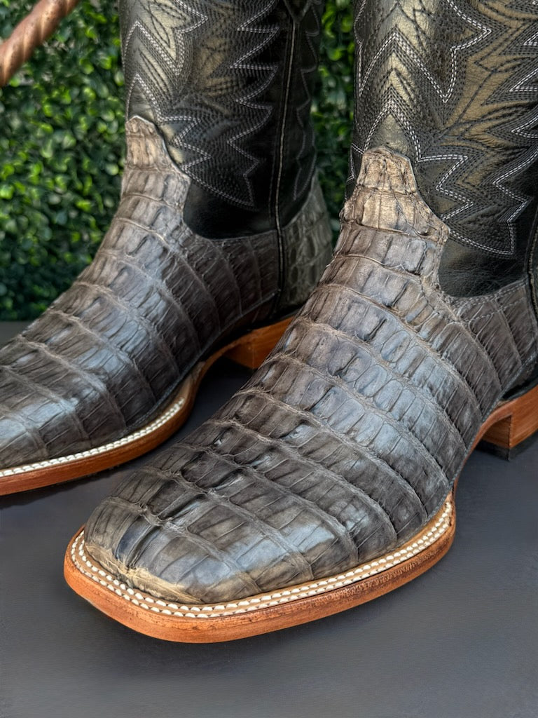 Lazo Grey Caiman Tail Boots