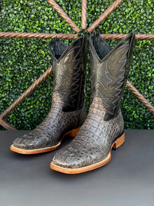 Lazo Grey Caiman Hornback Boots