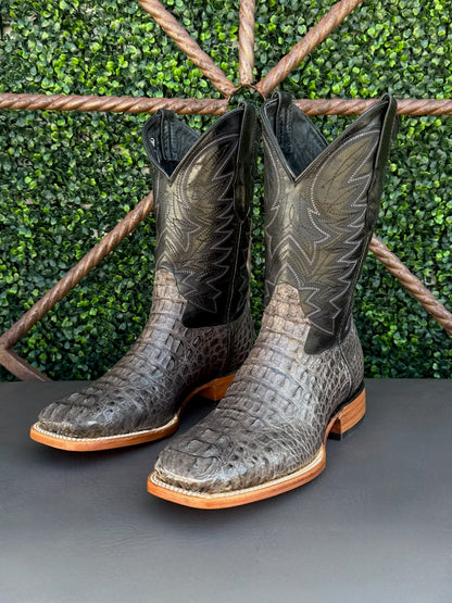 Lazo Grey Caiman Hornback Boots