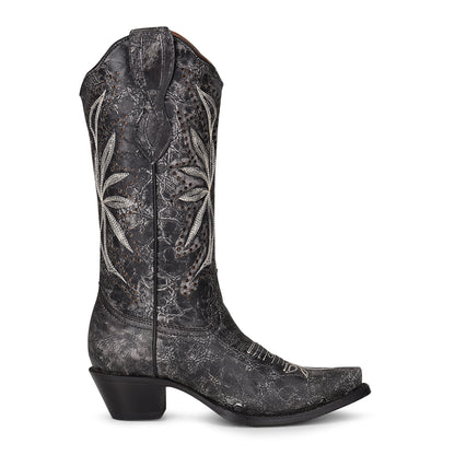 Corral Embroidery Black Snip Toe Boots