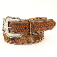 Nocona Brown Calf Hair with Basket Weave Belt