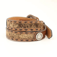 Nocona Brown Calf Hair with Basket Weave Belt