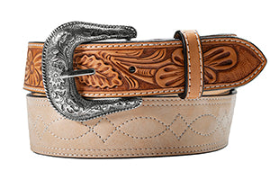 Nocona Natural Floral Tooled Belt
