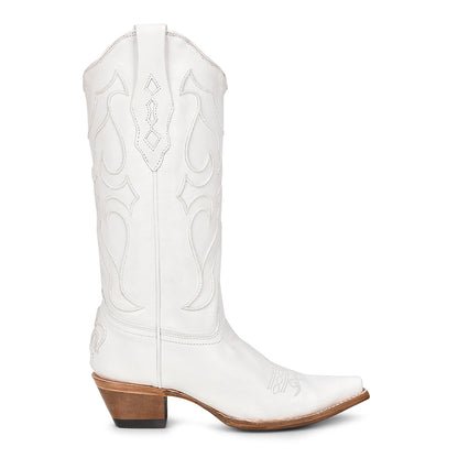 Corral Embroidery White Snip Toe Boots