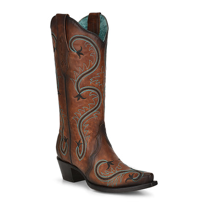 Corral Turquoise Embroidery Snip Toe Boot