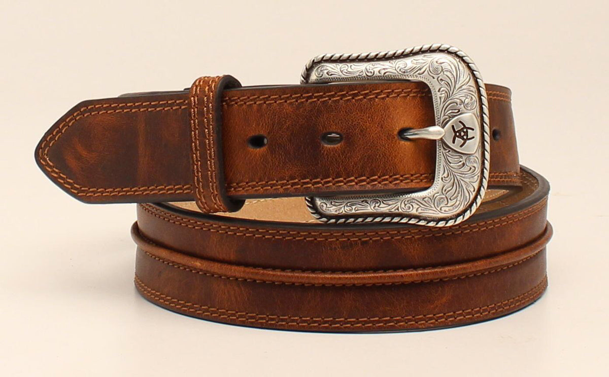 Ariat Medium Brown Distressed Western Belt