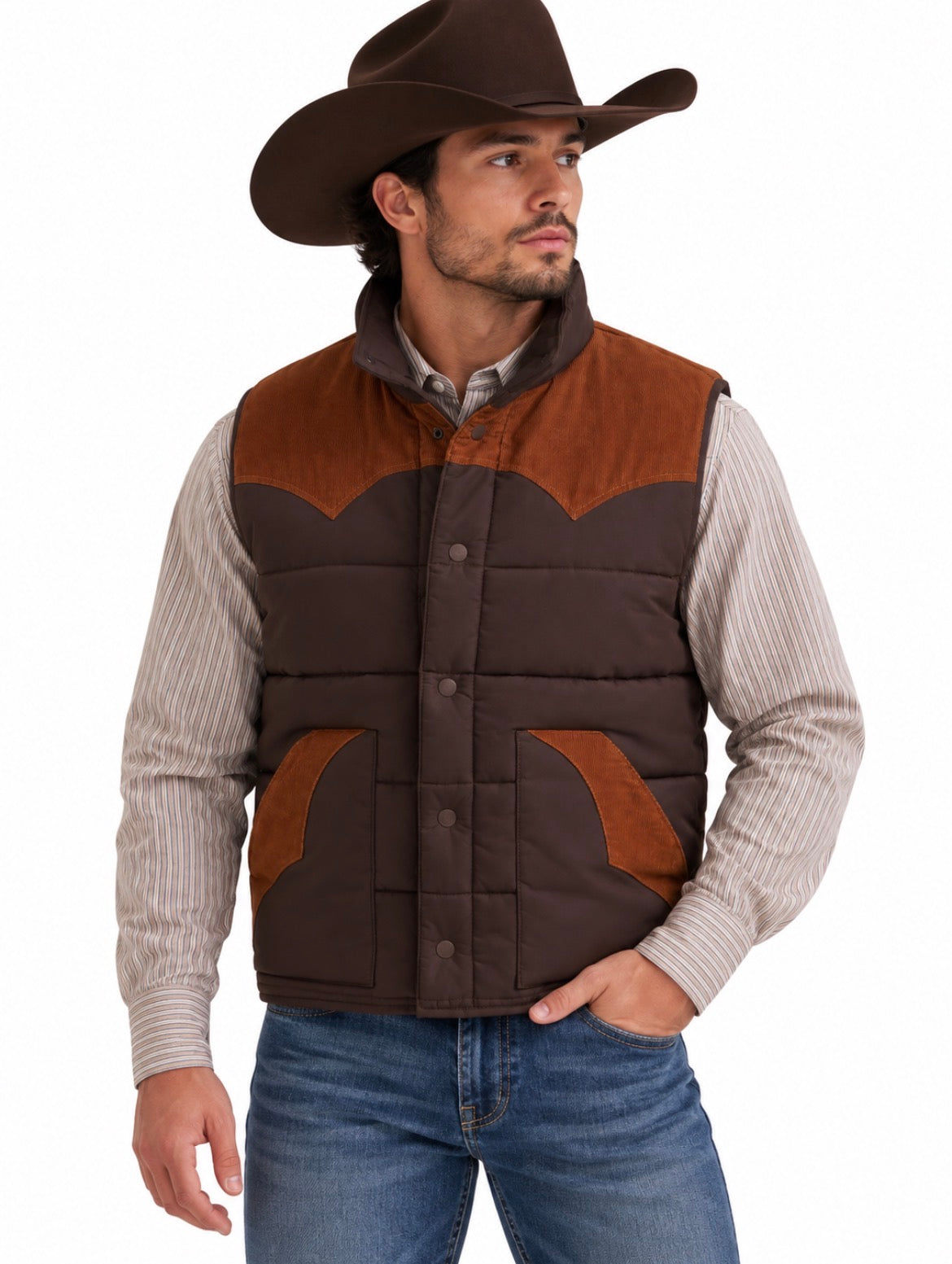 Wrangler Corduroy Yoke Puffer Vest