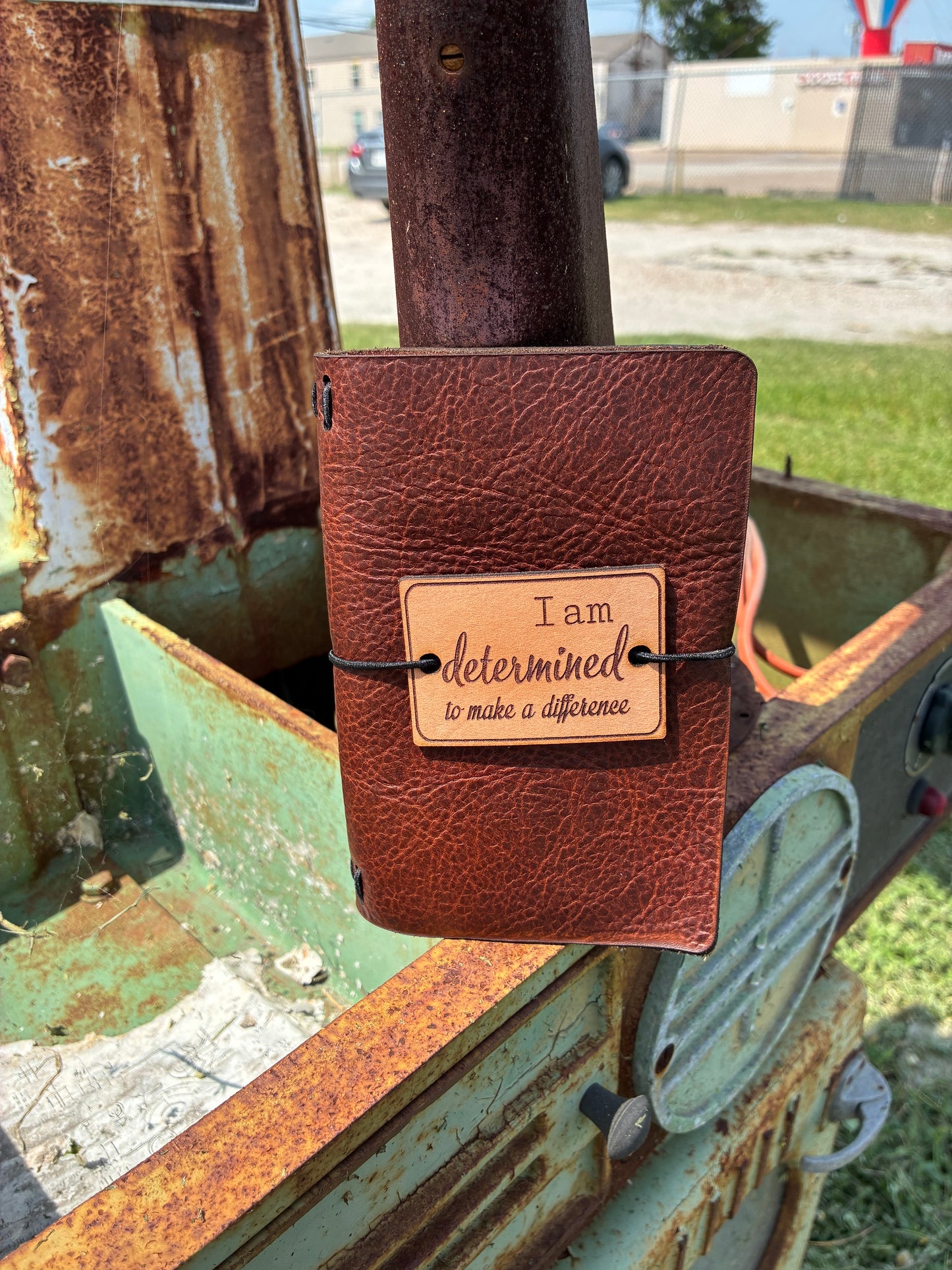 I Am Determind Leather Pocket Book