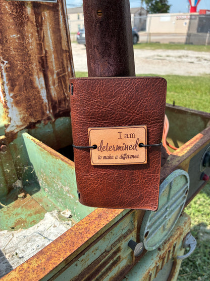 I Am Determind Leather Pocket Book