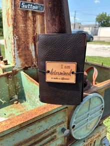 I Am Determind Leather Pocket Book