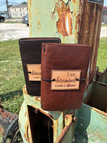 I Am Determind Leather Pocket Book