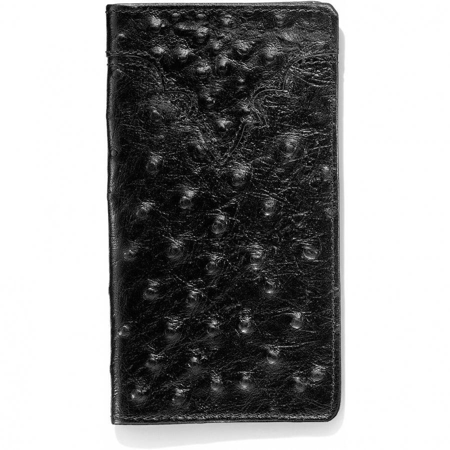 Ostrich Print Checkbook Wallet