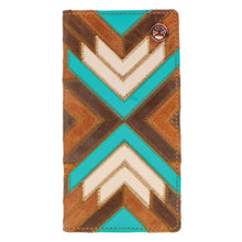 "Montezuma" Rodeo Hooey Wallet Brown/Turquoise w/ Patchwork