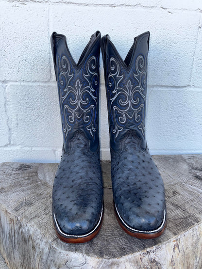 Pollo Boots Blue Ostrich Boots