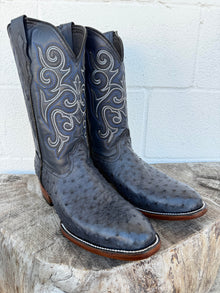 Pollo Boots Blue Ostrich Boots
